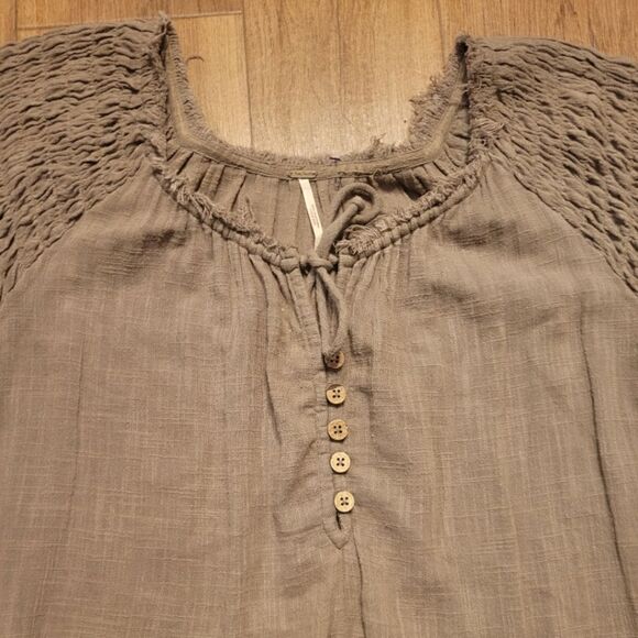 Free People Cotton Oversized Mini Dress Olive Size S - Picture 3 of 6